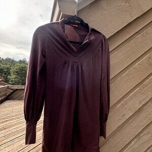 Vintage LA made Long Sleeve Split-Neck Mini Dress/Tunic